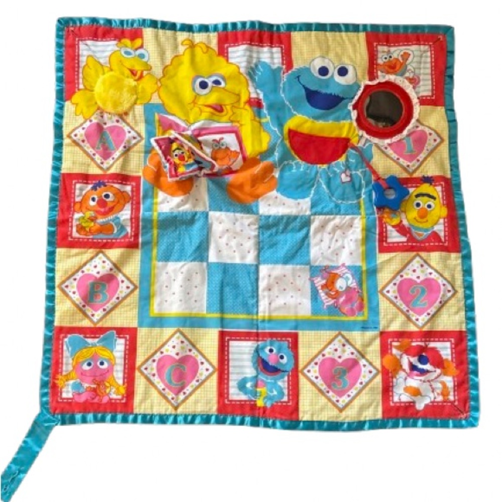 Vintage Playskool Muppets Sesame Street 1989 Baby Floor Play Mat Learn Like-new